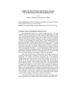 Conflict, the Rise of Nations, and the Decay of States: The