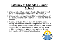 Literacy at Chandag Junior School