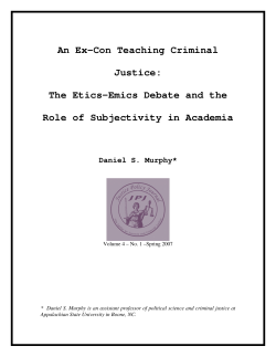 An Ex-Con Teaching Criminal Justice: The Etics