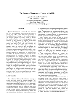 The Synonym Management Process in SAREL