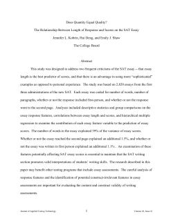 Does Quantity Equal Quality? - Association of Test Publishers