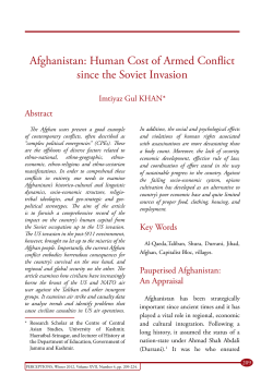Afghanistan: Human Cost of Armed Conflict since the Soviet Invasion