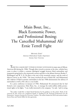 Main Bout, Inc., Black Economic Power, and Professional Boxing
