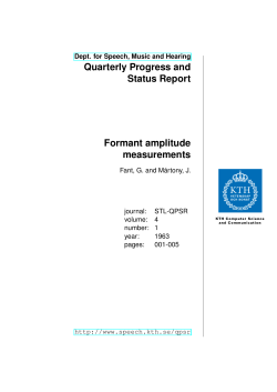 Formant amplitude measurements