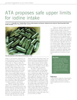 ATA proposes safe upper limits for iodine intake