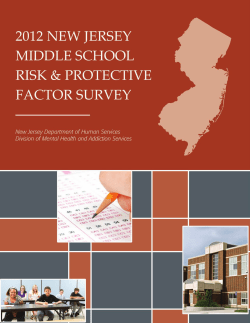 2012 New Jersey Middle School Risk and Protective Factor Survey