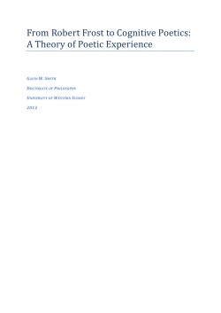From Robert Frost to Cognitive Poetics: A Theory