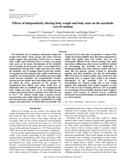 Effects of independently altering body weight and body mass on the