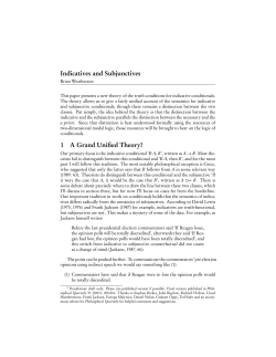 Indicative and Subjunctive Conditionals