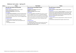 English Medium Term Plan Spring Year 4