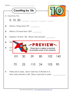Counting by 10s - Super Teacher Worksheets