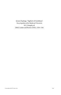 Jeroen Deploige, “Sigebert of Gembloux”, Encyclopedia of the