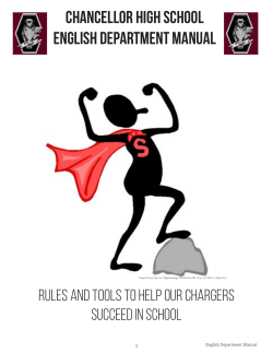 English Department Manual - Spotsylvania County Schools