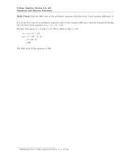 College Algebra, Section 8.3, #8 Sequences and Discrete Functions
