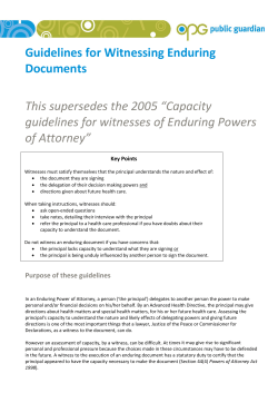 Guidelines for Witnessing Enduring Documents