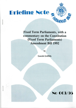 Fixed Term Parliaments - Parliament of NSW