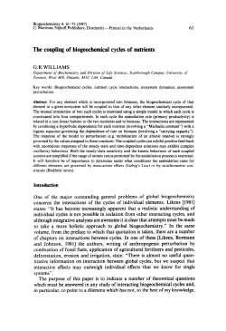 The coupling of biogeochemical cycles of nutrients | SpringerLink