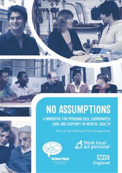 No assumptions. a Narrative for Personalised