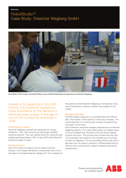 RobotStudioTM Case Study: Driescher Wegberg GmbH