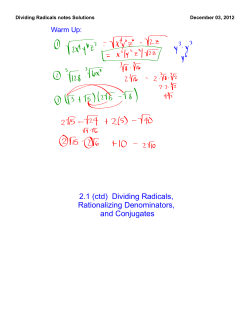 Dividing Radicals Notes Solutions