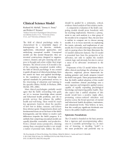 Clinical Science Model - The Academy of Psychological Clinical