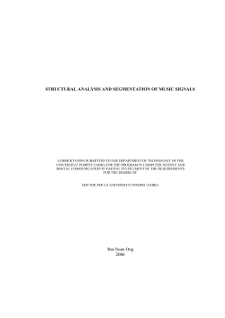 STRUCTURAL ANALYSIS AND SEGMENTATION OF MUSIC