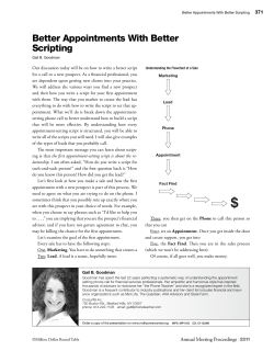 Better Appointments With Better Scripting