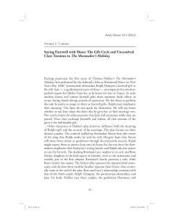 Saying Farewell with Shoes: The Gift Cycle and Unresolved Class