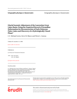 Glacial Isostatic Adjustment of the Laurentian Great Lakes