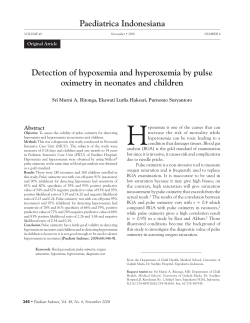 Paediatrica Indonesiana Detection of hypoxemia and hyperoxemia