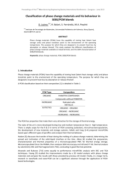 Classification of phase change materials and his