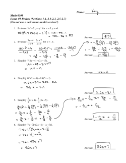 Math 0308 Exam #1 Review