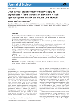 Does global stoichiometric theory apply to bryophytes?