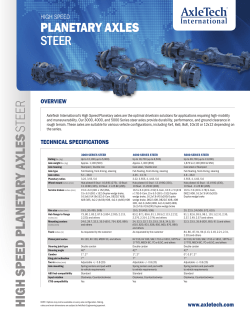 High Speed Planetary Axles
