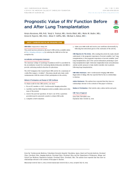 Prognostic Value of RV Function Before and After Lung