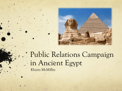 Public Relations Campaign in Ancient Egypt