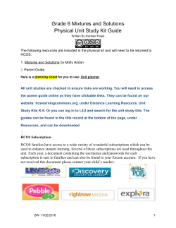 Grade 6 Mixtures and Solutions Physical Unit
