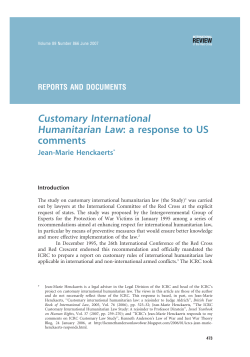 Customary International Humanitarian Law: a response
