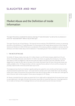 Market Abuse and the Definition of Inside Information