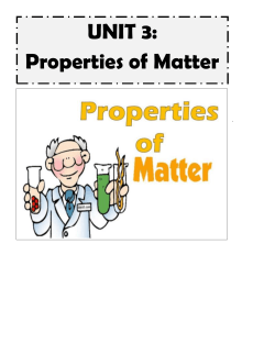 UNIT 3: Properties of Matter