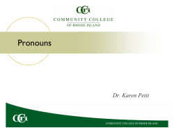 Pronouns - Community College of Rhode Island