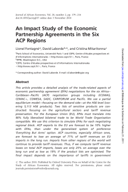 An Impact Study of the Economic Partnership