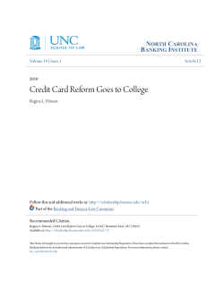 Credit Card Reform Goes to College