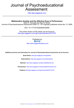 mathematics anxiety and the affective drop in