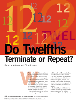 Do Twelfths Terminate or Repeat?