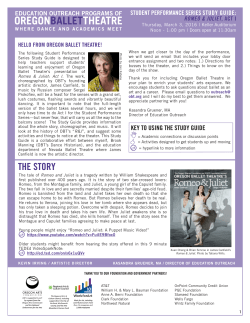 the story - Oregon Ballet Theatre