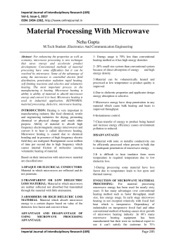 Material Processing With Microwave
