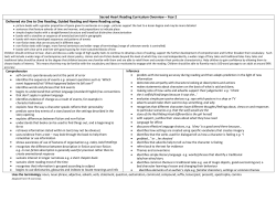 Sacred Heart Reading Curriculum Overview &ndash; Year 2 Delivered via