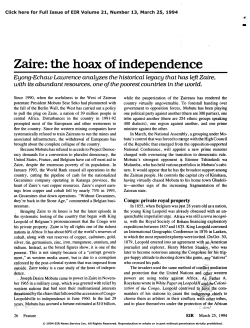 Zaire: The Hoax of Independence