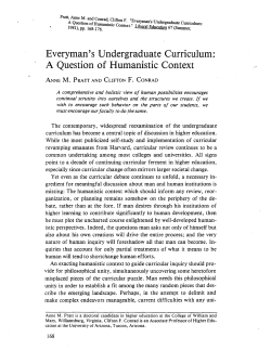 Everyman`s Undergraduate Curriculum: A Question of Humanistic